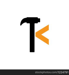 hammer letter k logo vector