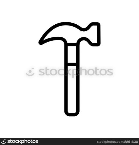 Hammer line icon isolated on white background. Black flat thin icon on modern outline style. Linear symbol and editable stroke. Simple and pixel perfect stroke vector illustration.