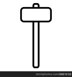 Hammer line icon isolated on white background. Black flat thin icon on modern outline style. Linear symbol and editable stroke. Simple and pixel perfect stroke vector illustration.