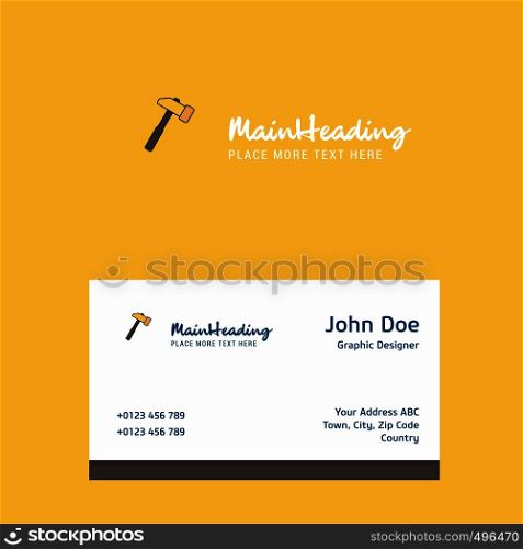 Hammer logo Design with business card template. Elegant corporate identity. - Vector