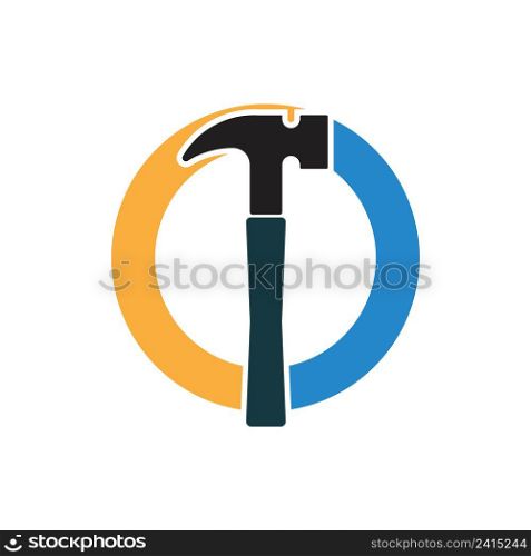 hammer logo vector template illustration design