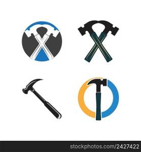 hammer logo vector template illustration design