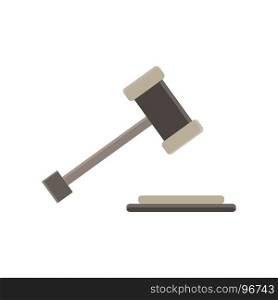 Hammer of a judge gavel vector flat icon act bid bidder black logo crime design legal law