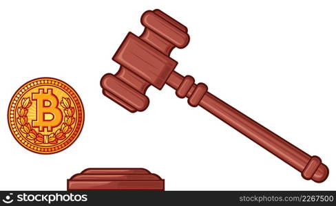 Hammer of judge and Bitcoin