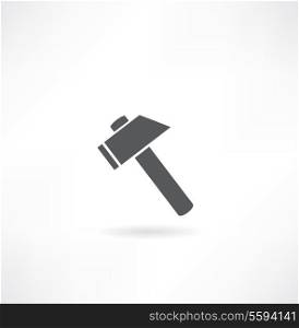 Hammer. Silhouette on a white background.