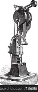 Hammer spring Mr. Bouhey, vintage engraved illustration. Industrial encyclopedia E.-O. Lami - 1875.