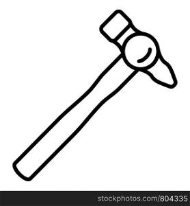 Hammer tool icon. Outline hammer tool vector icon for web design isolated on white background. Hammer tool icon, outline style