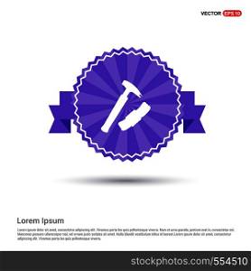 Hammer Tool Icon - Purple Ribbon banner