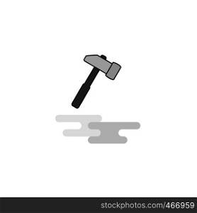 Hammer Web Icon. Flat Line Filled Gray Icon Vector
