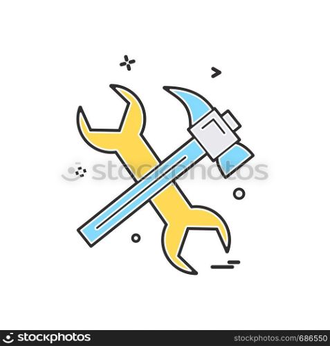 hammer wrench icon vector design