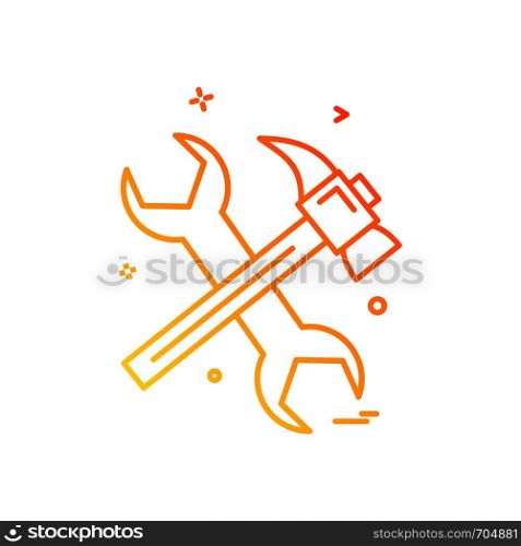 hammer wrench icon vector design