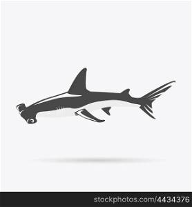 Hammerhead Shark Icon. Hammerhead shark icon isolated on white background. Vector illustration