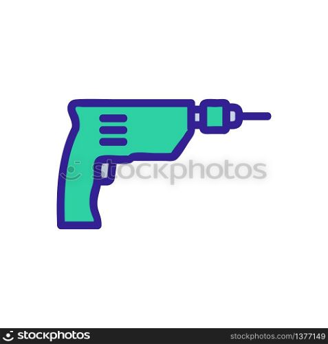 hammerless drill icon vector. hammerless drill sign. color symbol illustration. hammerless drill icon vector outline illustration