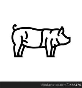 hampshire pig breed line icon vector. hampshire pig breed sign. isolated contour symbol black illustration. hampshire pig breed line icon vector illustration