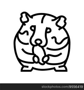 hamster eating pet line icon vector. hamster eating pet sign. isolated contour symbol black illustration. hamster eating pet line icon vector illustration