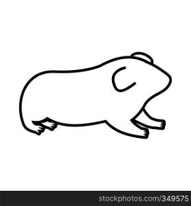 Hamster icon in outline style isolated on white background. Hamster icon, outline style