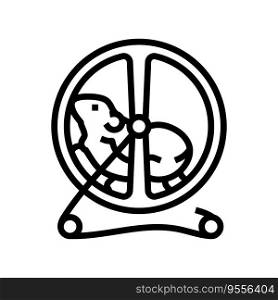 hamster in wheel pet line icon vector. hamster in wheel pet sign. isolated contour symbol black illustration. hamster in wheel pet line icon vector illustration