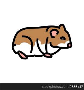 hamster standing pet color icon vector. hamster standing pet sign. isolated symbol illustration. hamster standing pet color icon vector illustration