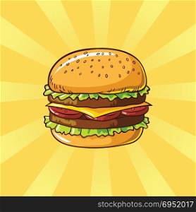 hanburger burger cartoon art. hanburger burger cartoon art vector