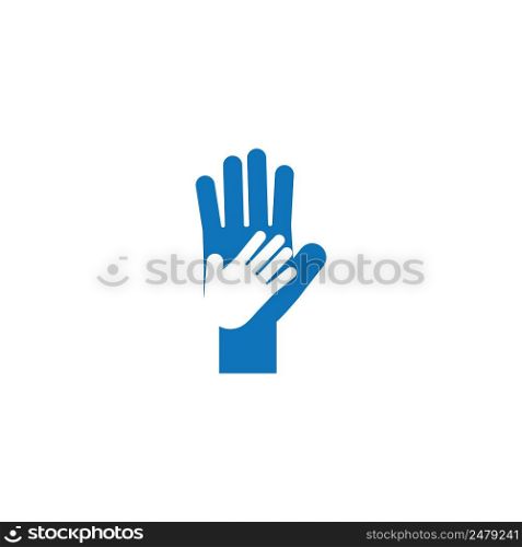 Hand and Child care icon template vector design