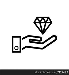 Hand and diamond icon