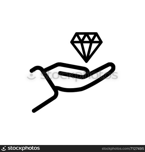 Hand and diamond icon