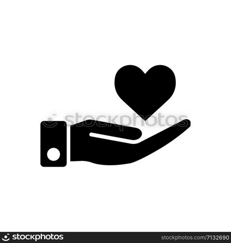 Hand and heart icon