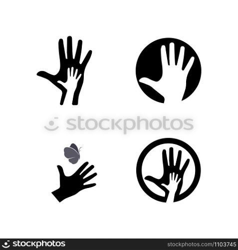 Hand and help vector logo and symbols template icons app