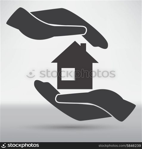 Hand and house