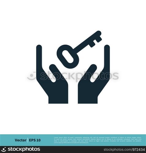 Hand and Key Icon Vector Logo Template Illustration Design. Vector EPS 10.