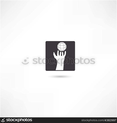 hand and plenet icons