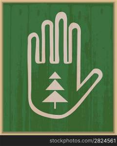 Hand and spruce
