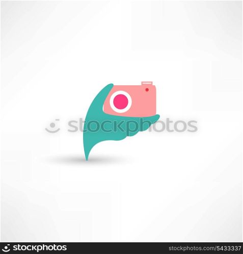 hand and the camera icon