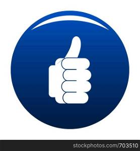 Hand approval icon vector blue circle isolated on white background . Hand approval icon blue vector