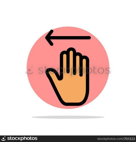 Hand, Arrow, Gestures, Left Abstract Circle Background Flat color Icon