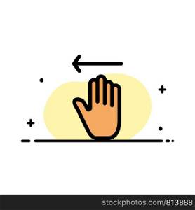 Hand, Arrow, Gestures, Left Business Flat Line Filled Icon Vector Banner Template