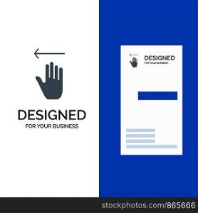 Hand, Arrow, Gestures, Left Grey Logo Design and Business Card Template