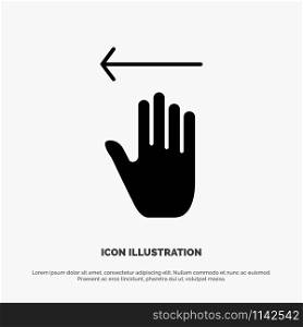 Hand, Arrow, Gestures, Left solid Glyph Icon vector