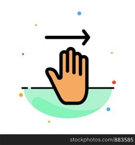 Hand, Arrow, Gestures, right Abstract Flat Color Icon Template