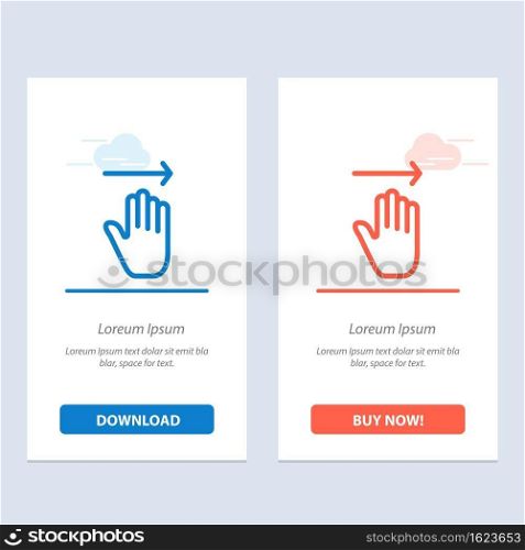 Hand, Arrow, Gestures, right  Blue and Red Download and Buy Now web Widget Card Template