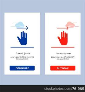 Hand, Arrow, Gestures, right Blue and Red Download and Buy Now web Widget Card Template