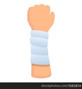 Hand bandage icon. Cartoon of hand bandage vector icon for web design isolated on white background. Hand bandage icon, cartoon style
