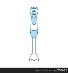 Hand Blender Icon. Thin Line With Blue Fill Design. Vector Illustration.