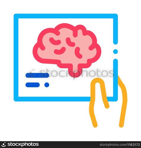 Hand Brain Photo Icon Vector. Outline Hand Brain Photo Sign. Isolated Contour Symbol Illustration. Hand Brain Photo Icon Vector Outline Illustration