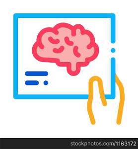Hand Brain Photo Icon Vector. Outline Hand Brain Photo Sign. Isolated Contour Symbol Illustration. Hand Brain Photo Icon Vector Outline Illustration