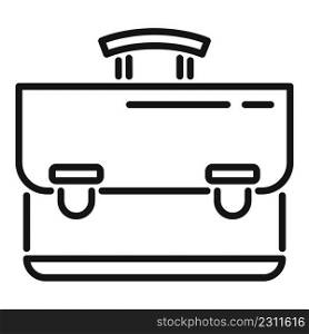Hand briefcase icon outline vector. Work bag. Suitcase leather. Hand briefcase icon outline vector. Work bag