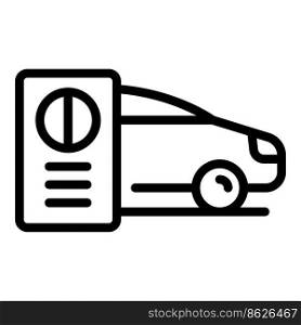 Hand car key icon outline vector. Alarm system. Control door. Hand car key icon outline vector. Alarm system
