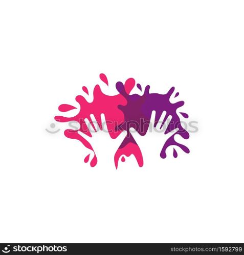 Hand Care kids Logo template vector icon Business