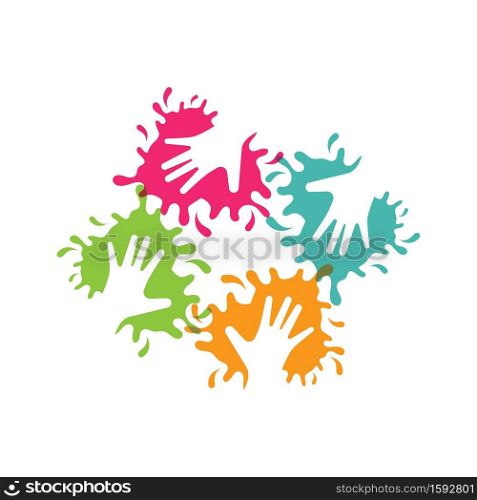 Hand Care kids Logo template vector icon Business