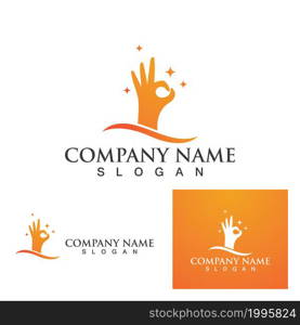 Hand care life help hope logo and symbol vector